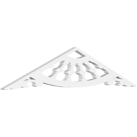 Ekena Millwork Pitch Wagon Wheel Architectural Grade PVC Gable Pediment, 36"W x 7 1/2"H x 1"P (5/12) GPP036X008X100WAG